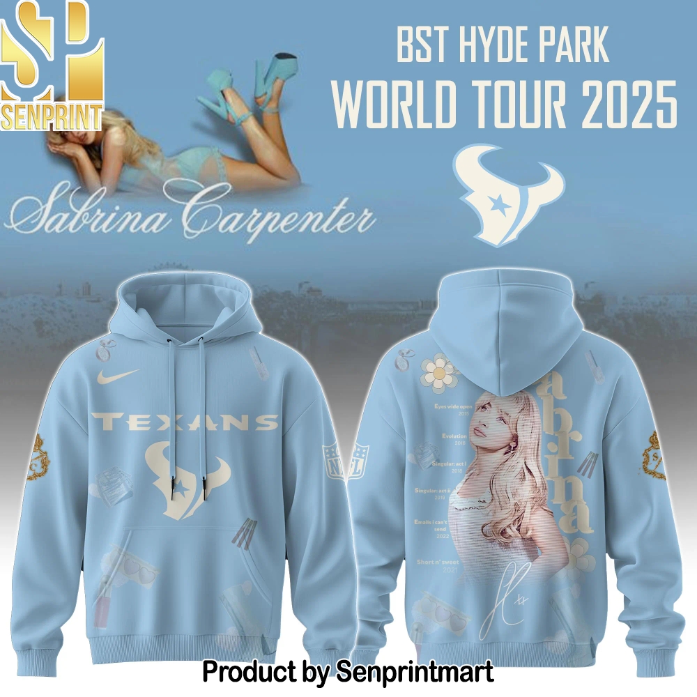 Houston Texans x Sabrina Carpenter _Short n’ Sweet Tour_ Full Printing Shirt – Sports Fan Outfit 4196