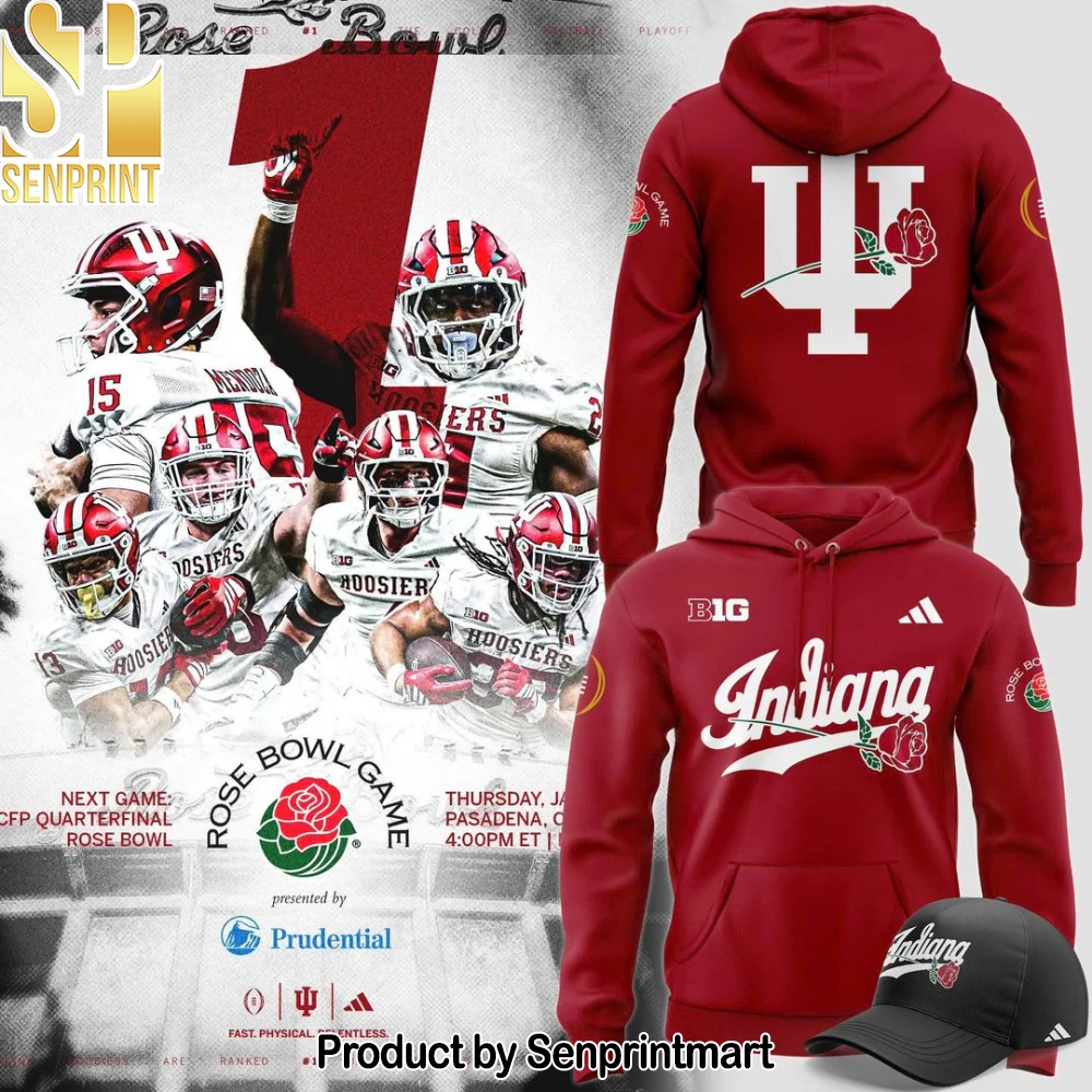 Indiana Hoosiers 2025 Rose Bowl Game Hoodie – Sports Fan Outfit 2513