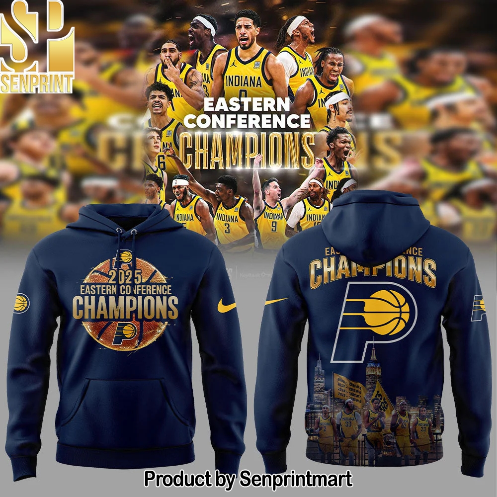 Indiana Pacers 2025 Eastern Conference Champions Blue Hoodie – Sports Fan Outfit 2983