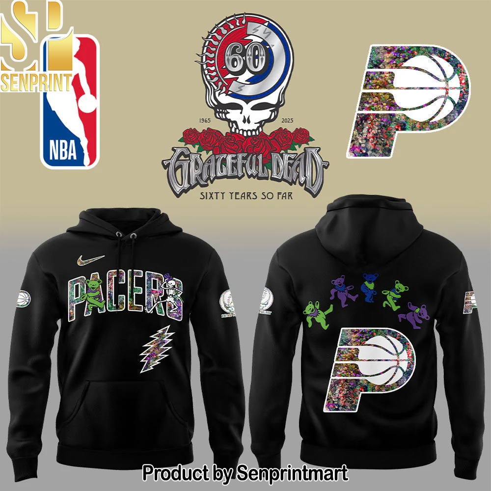 Indiana Pacers Grateful Dead 60th Anniversary Black Hoodie – Sports Fan Outfit 2840