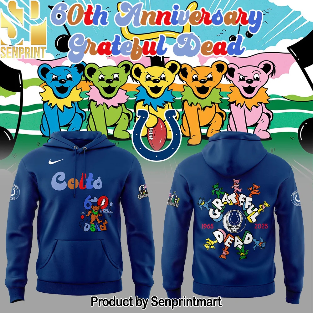 Indianapolis Colts 60th Anniversary Grateful Dead Hoodie – Sports Fan Outfit 2546