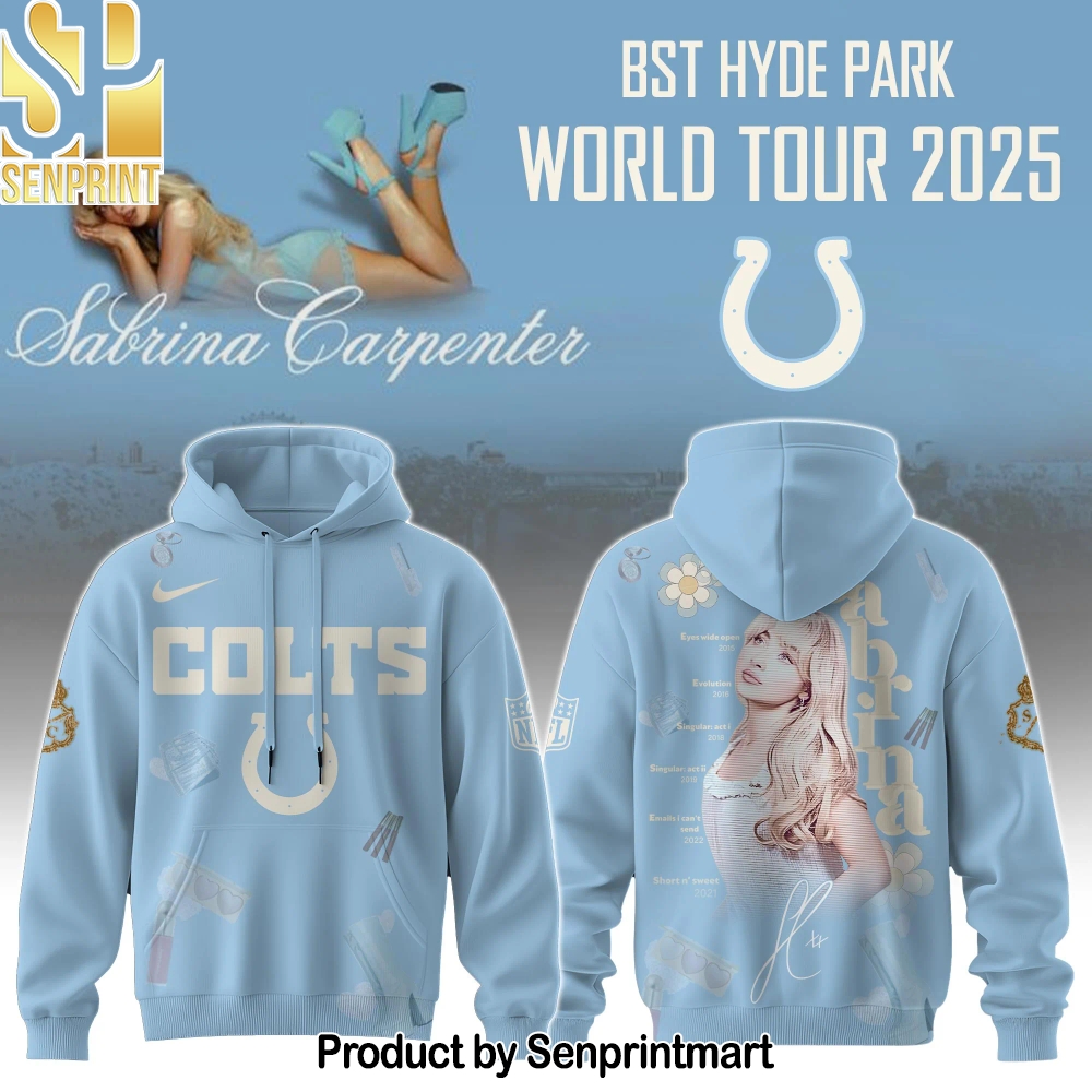 Indianapolis Colts x Sabrina Carpenter _Short n’ Sweet Tour_ Full Printing Shirt – Sports Fan Outfit 4170