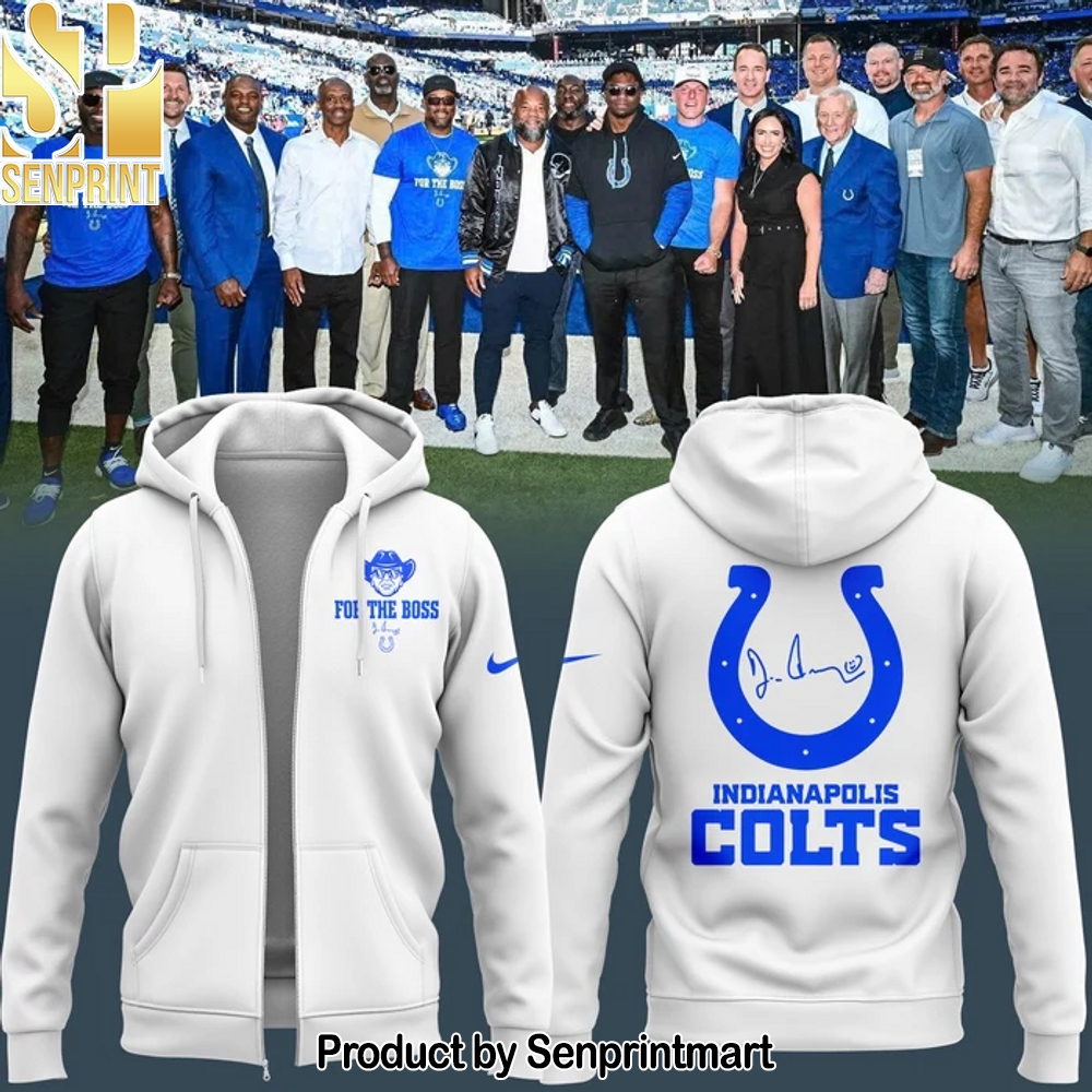Indianapolis Colts _For the Boss_ White ZipHoodie – Sports Fan Outfit 4283