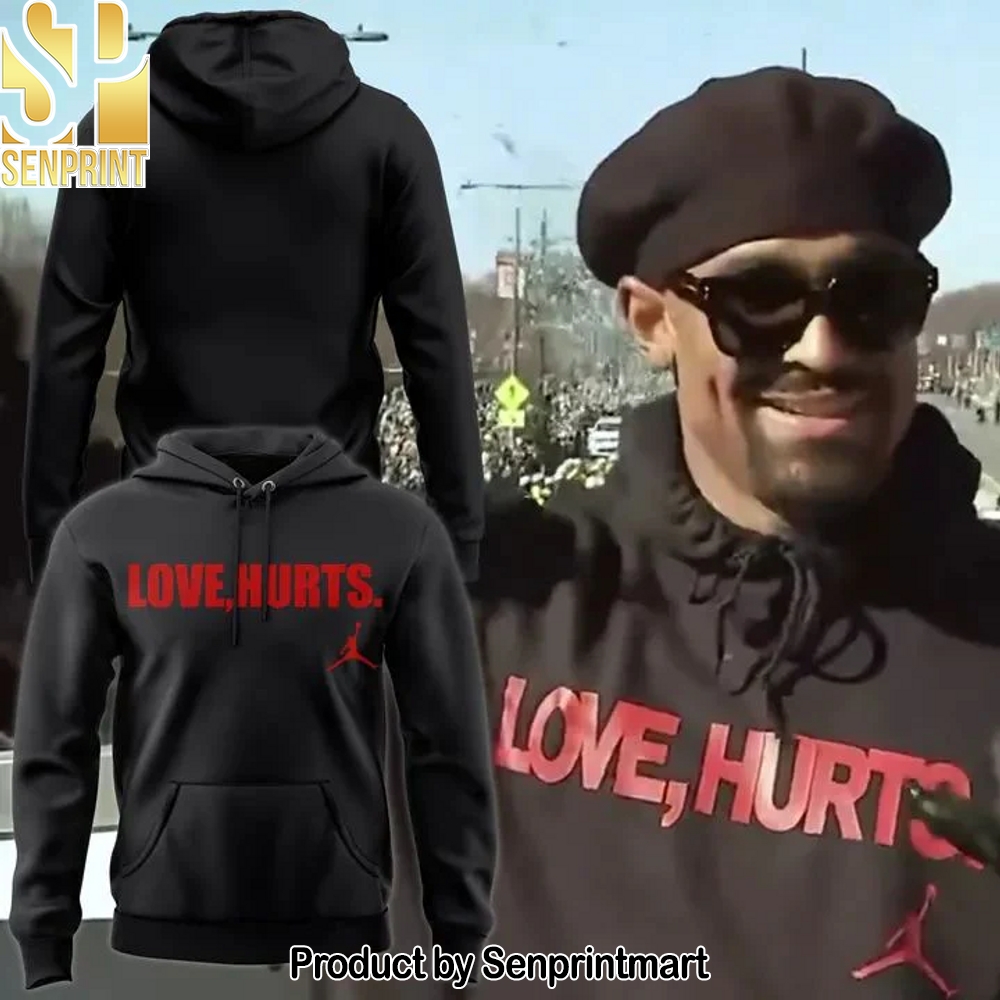 Jalen Hurts with the ‘Love, Hurts’ Hoodie Limited Edition – Sports Fan Outfit 2595