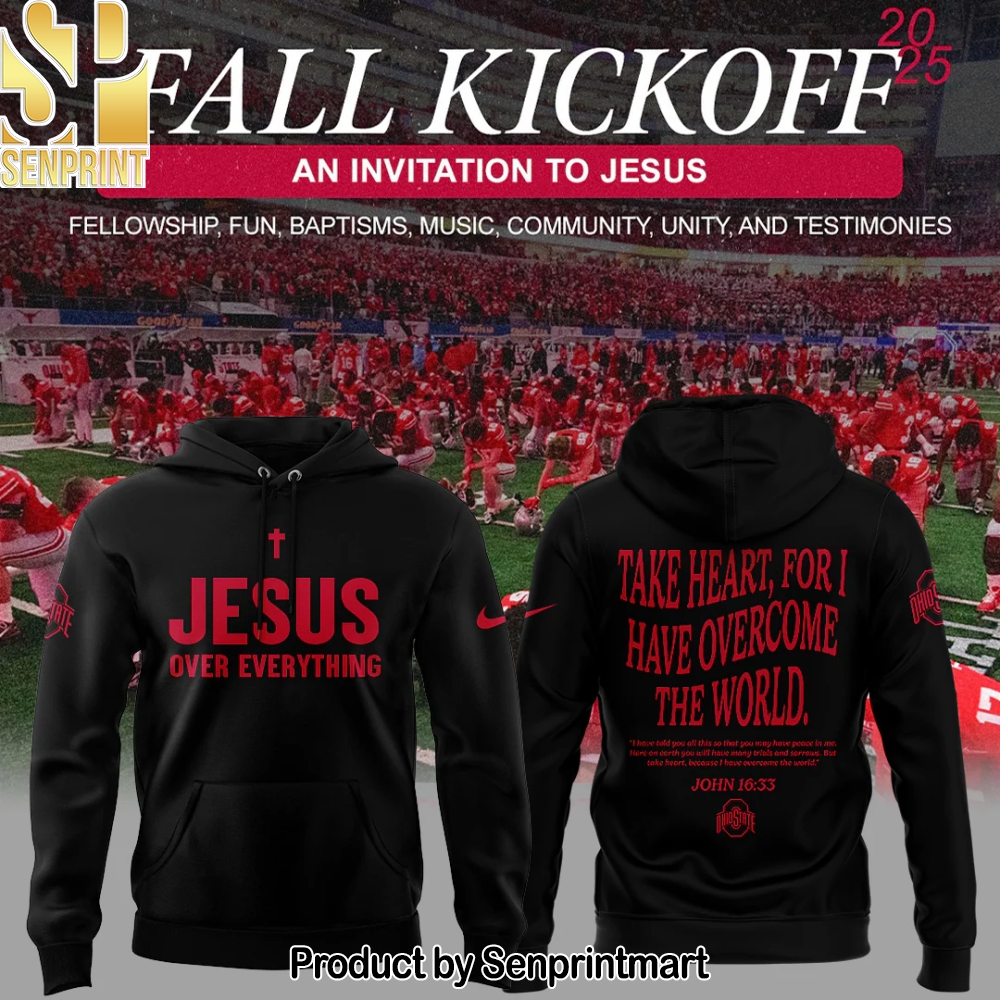 JESUS Over Everything Black Hoodie – Sports Fan Outfit 2676