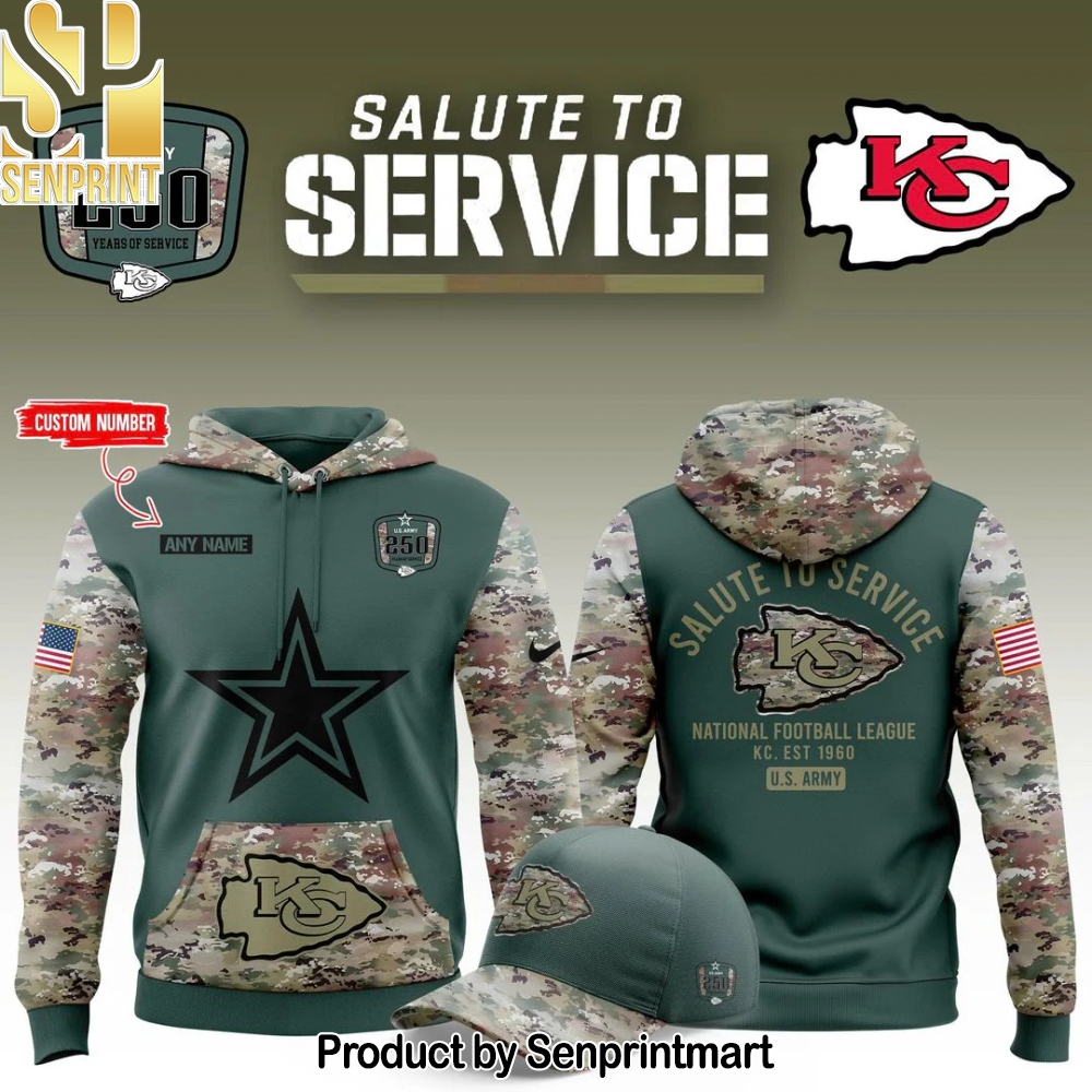 Kansas City Chiefs 2025 NFL Salute to Service Army 250 Hoodie – Sports Fan Outfit 4041