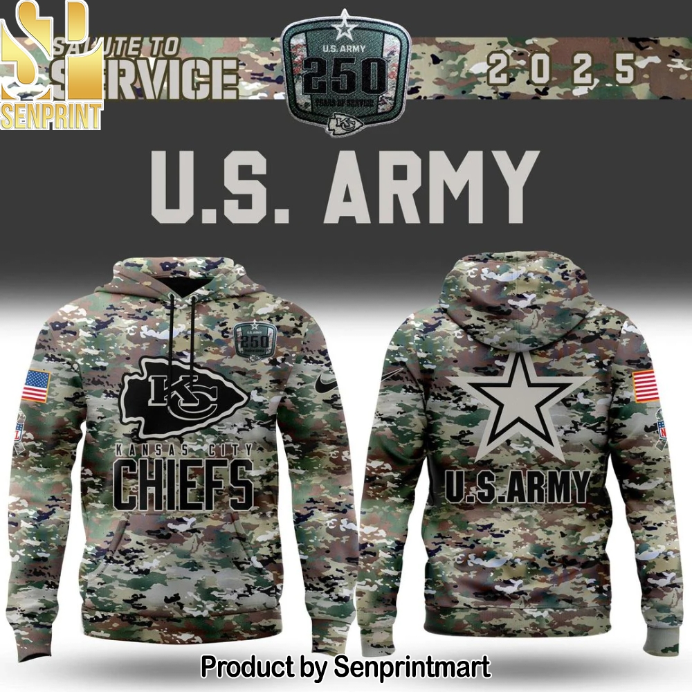 Kansas City Chiefs 2025 NFL Salute to Service Army 250 Hoodie – Sports Fan Outfit 4044