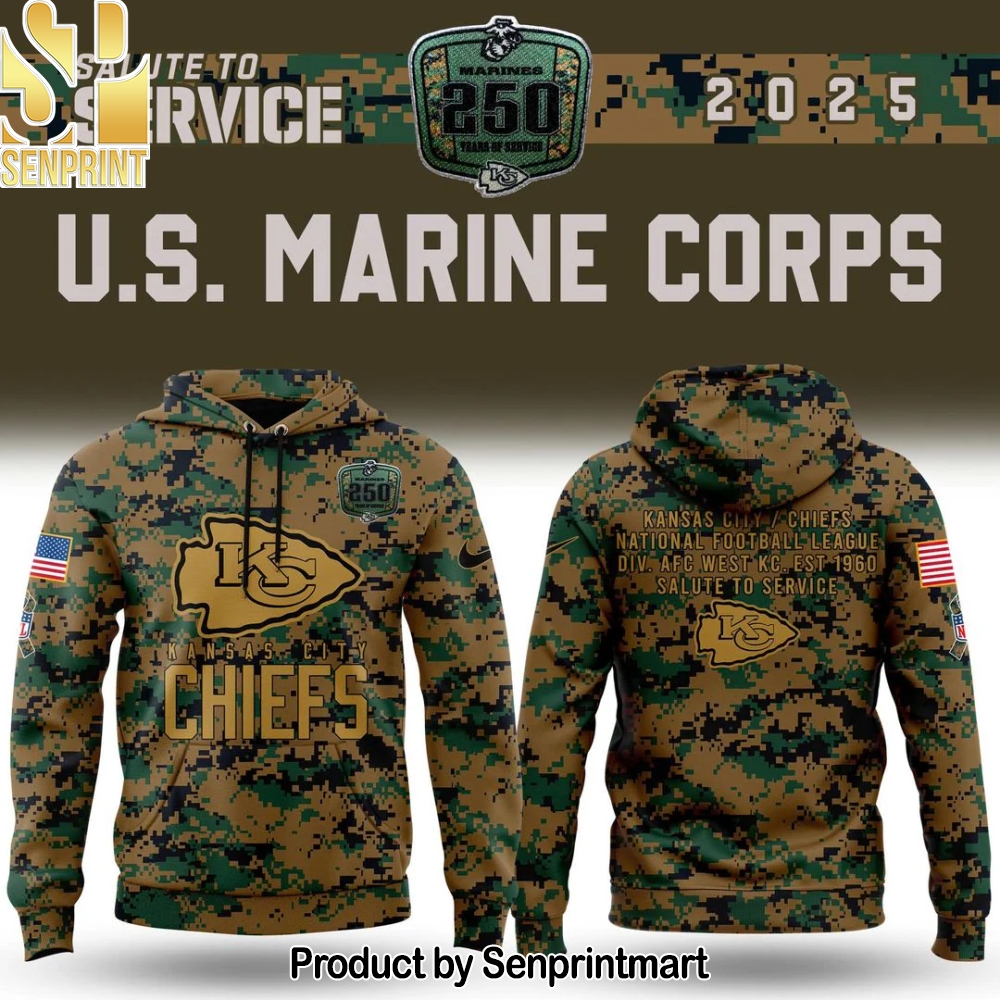 Kansas City Chiefs 2025 NFL Salute to Service Army 250 Hoodie – Sports Fan Outfit 4058
