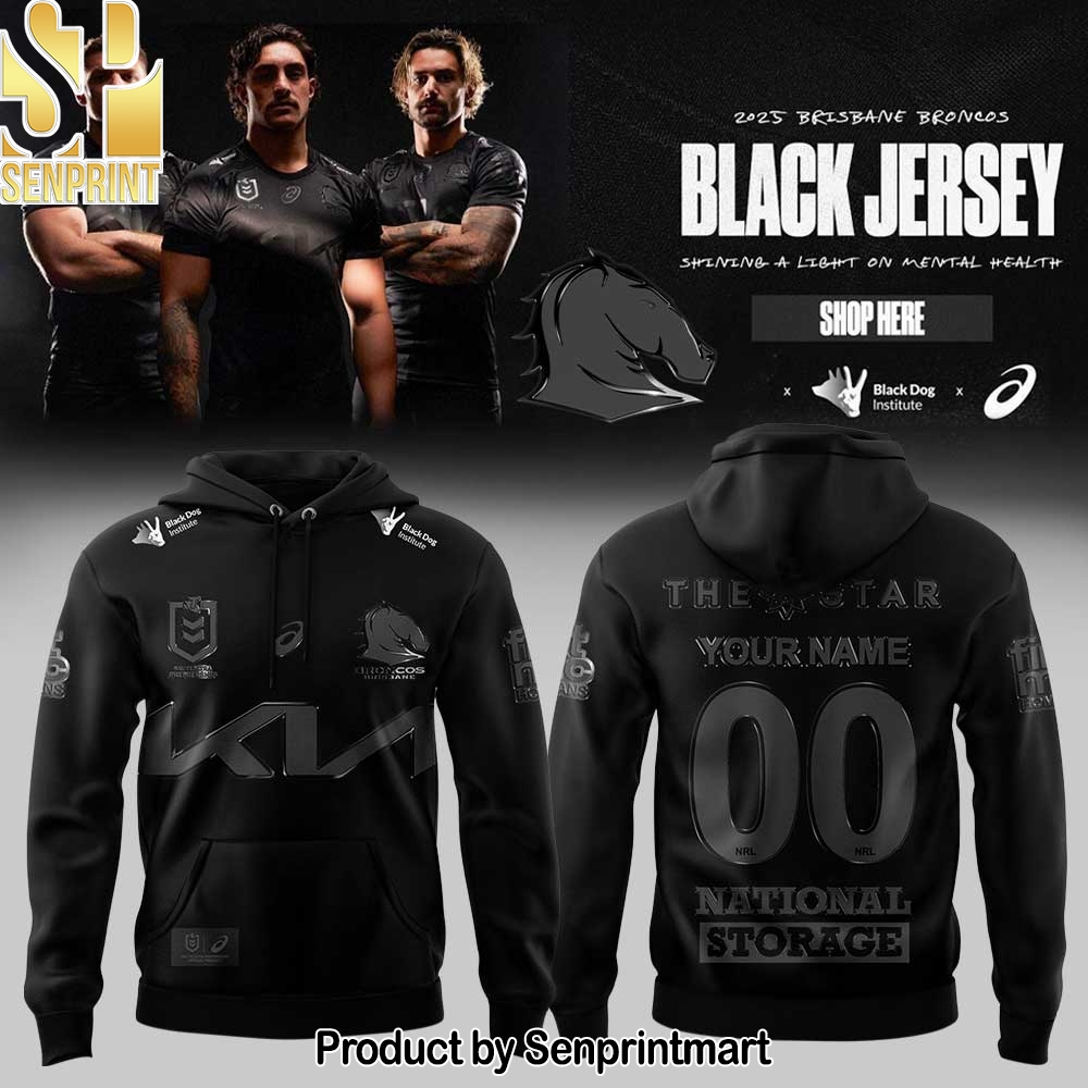 Limited Brisbane Broncos Our 2025 Black Uniform Hoodie Custom Name, Number For Fans – Sports Fan Outfit 4114