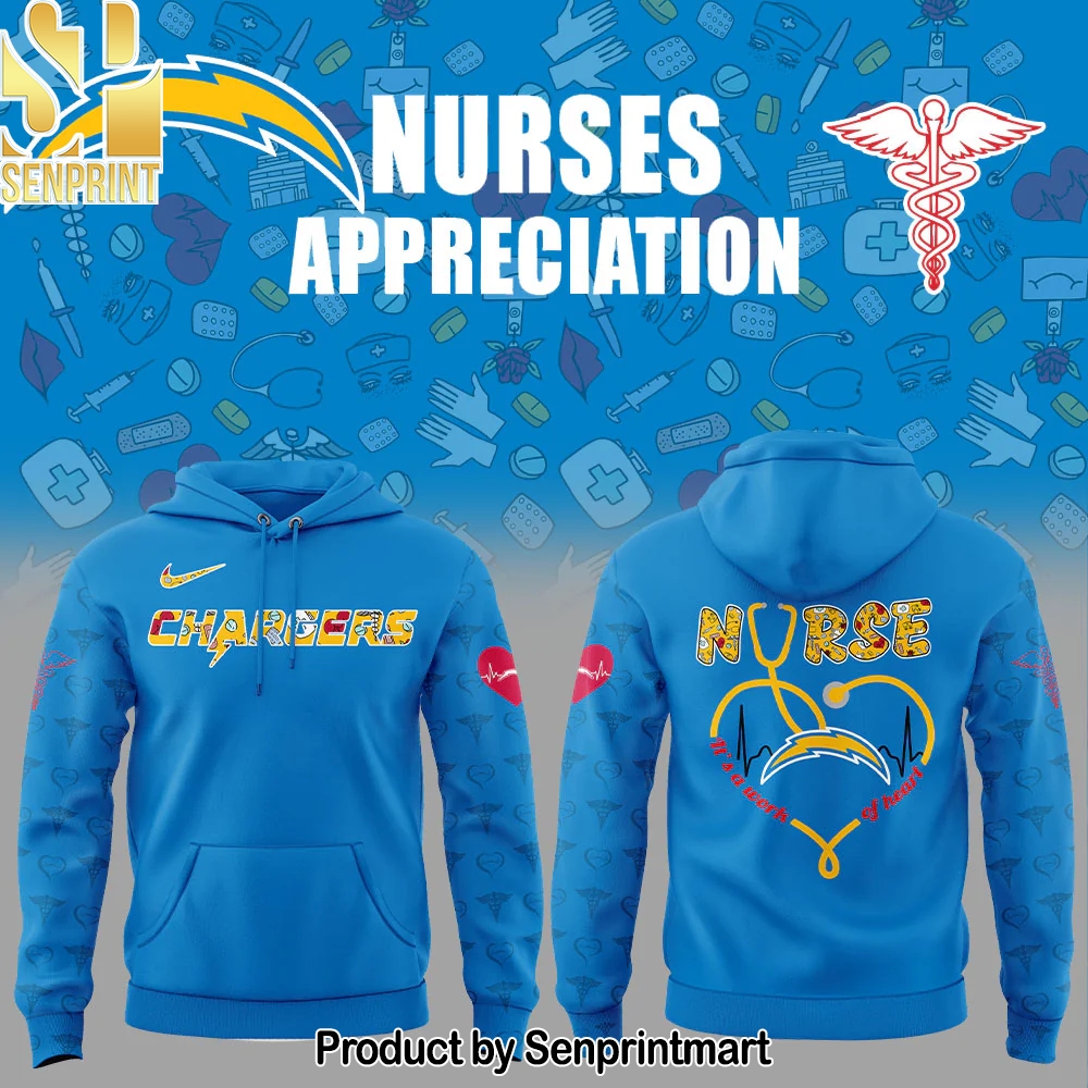 Los Angeles Chargers Nurses Appreciation 2025 Blue Unisex Shirt – Sports Fan Outfit 3068