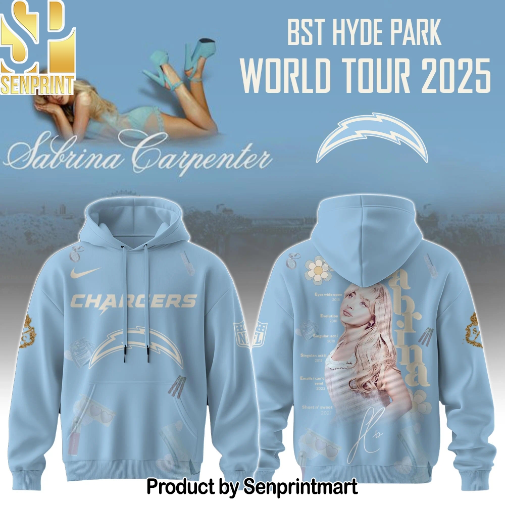 Los Angeles Chargers x Sabrina Carpenter _Short n’ Sweet Tour_ Full Printing Shirt – Sports Fan Outfit 4203