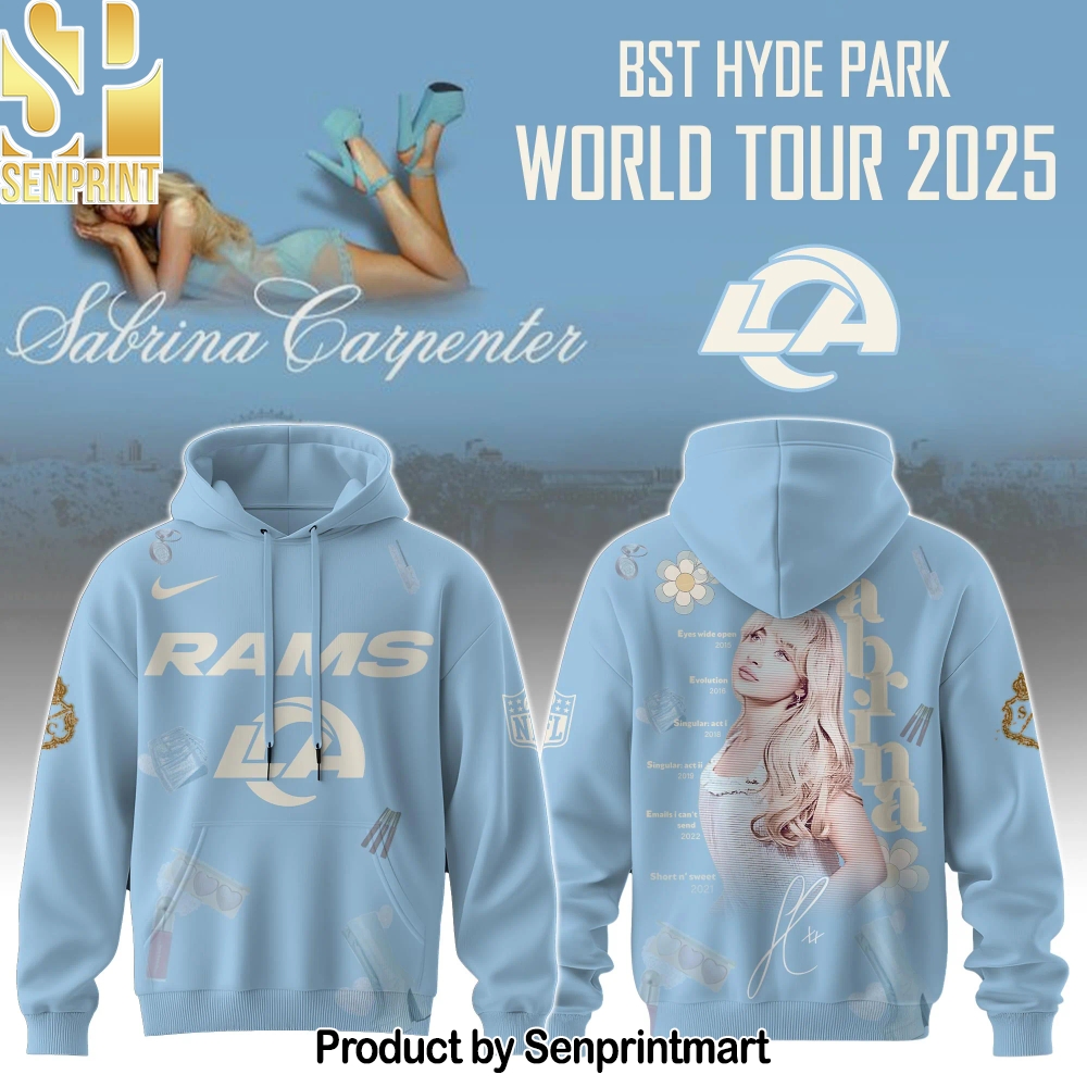 Los Angeles Rams x Sabrina Carpenter _Short n’ Sweet Tour_ Full Printing Shirt – Sports Fan Outfit 4198