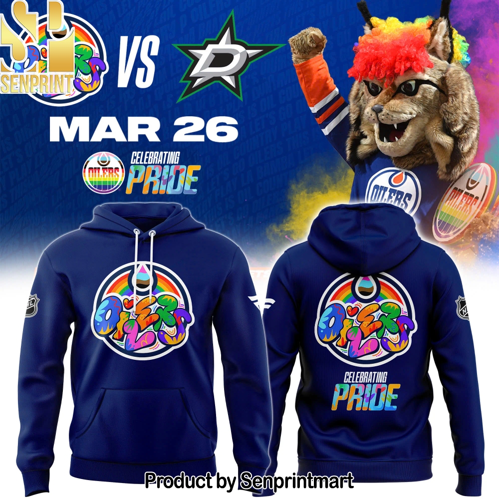 Men’s Edmonton Oilers Navy Team Pride Logo Hoodie – Sports Fan Outfit 2328