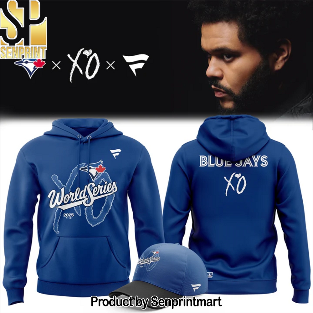 Men’s Toronto Blue Jays x The Weeknd Fanatics 2025 World Series Legacy Hoodie – Blue – Sports Fan Outfit 4162