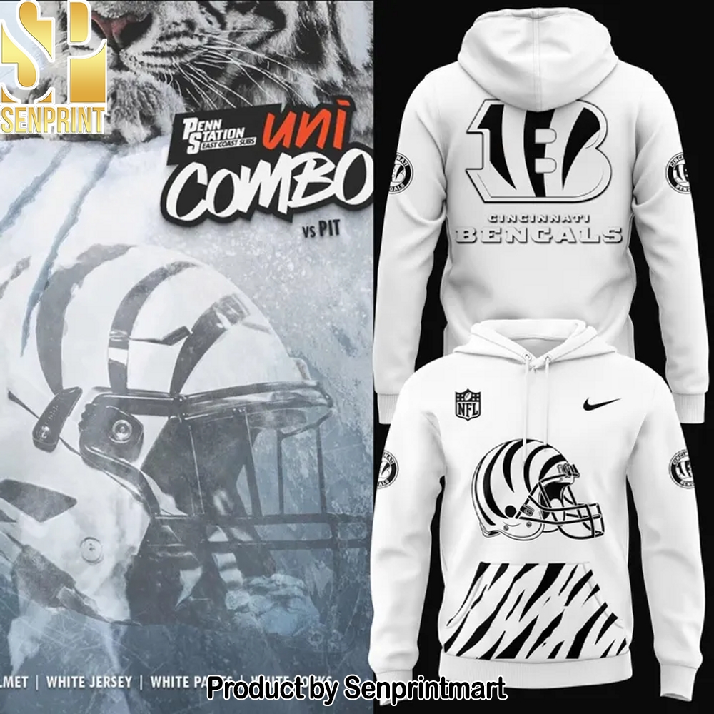 Men’s White Cincinnati Bengals _White Bengals_ Hoodie – Sports Fan Outfit 2504