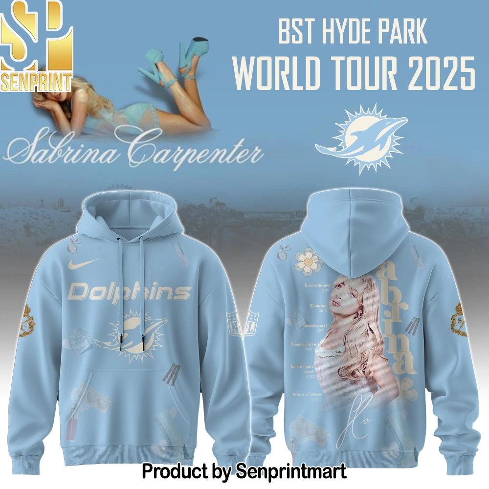 Miami Dolphins x Sabrina Carpenter _Short n’ Sweet Tour_ Full Printing Shirt – Sports Fan Outfit 4200