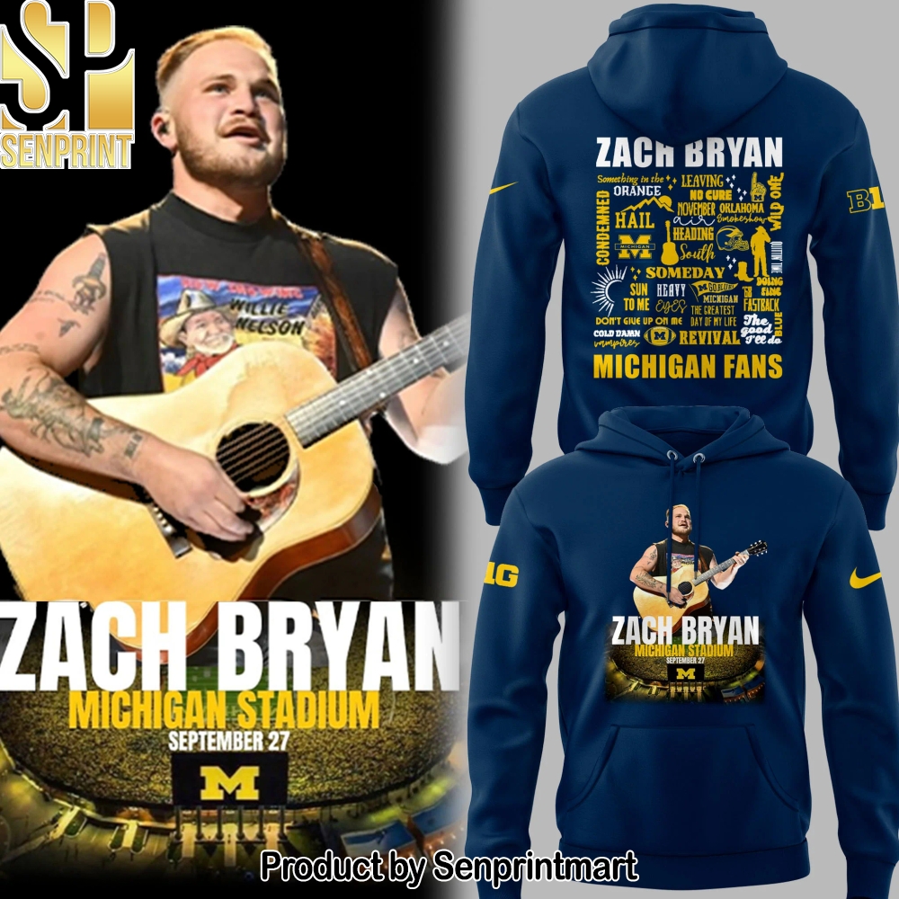 Michigan Fb Zach _The Quittin’ Time Tour 2025_ Michigan Stadium Hoodie – Sports Fan Outfit 4043