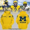 Michigan Printed Logo White Hoodie – Sports Fan Outfit 2518