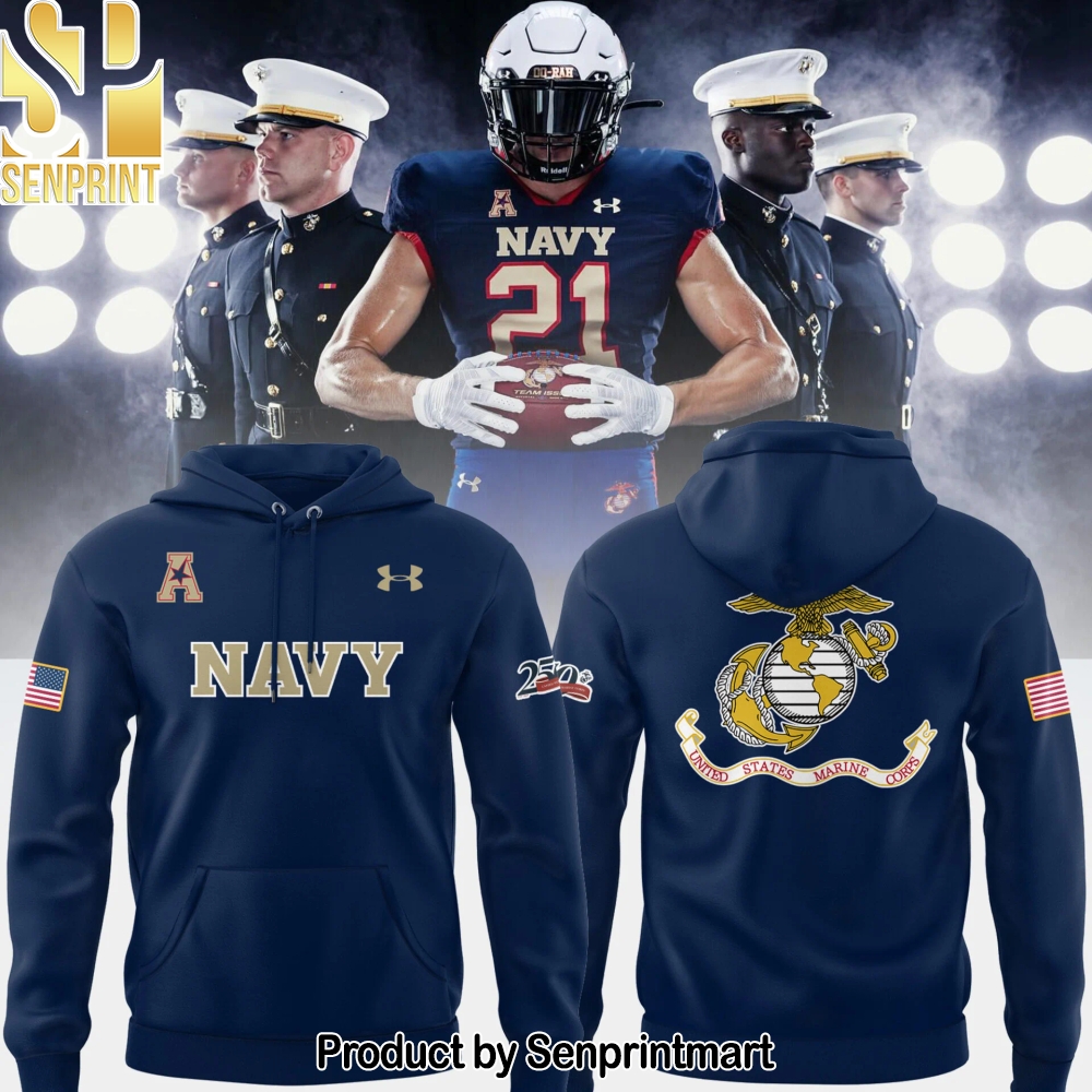 NAV Football Happy 250th Birthday U.S. Marines Hoodie – Sports Fan Outfit 4138