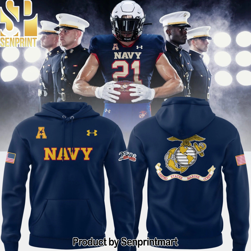 NAV Football Happy 250th Birthday U.S. Marines Hoodie – Sports Fan Outfit 4148