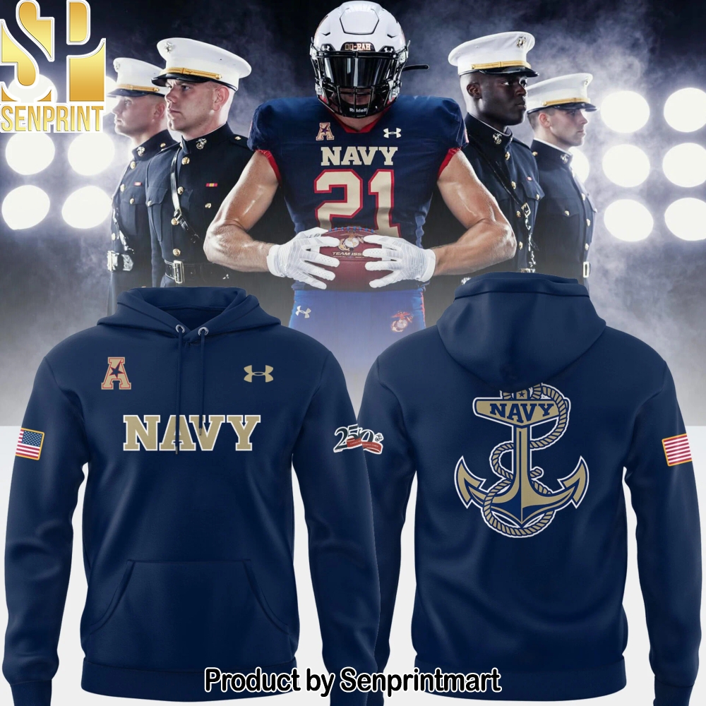 NAV Football Happy 250th Birthday U.S. Marines Hoodie – Sports Fan Outfit 4155