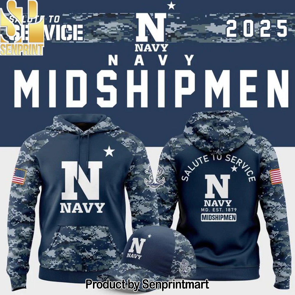 Navy Football 2025 Salute To Service Hoodie – Sports Fan Outfit 1807
