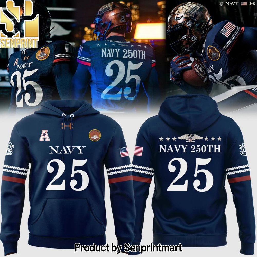 Navy Midshipmen 250th Anniversary Uniform Sideline Collection Replica Hoodie – Sports Fan Outfit 2750