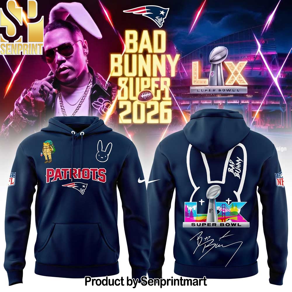 New England Patriots x Bad Bunny Super Bowl 2026 Unisex Shirt – Sports Fan Outfit 3705