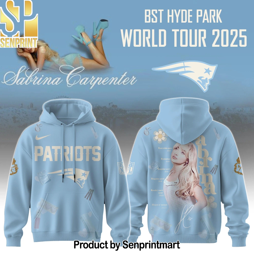 New England Patriots x Sabrina Carpenter _Short n’ Sweet Tour_ Full Printing Shirt – Sports Fan Outfit 4182