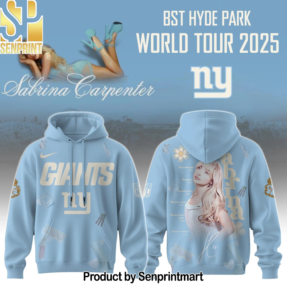 New York Giants x Sabrina Carpenter _Short n’ Sweet Tour_ Full Printing Shirt – Sports Fan Outfit 4184