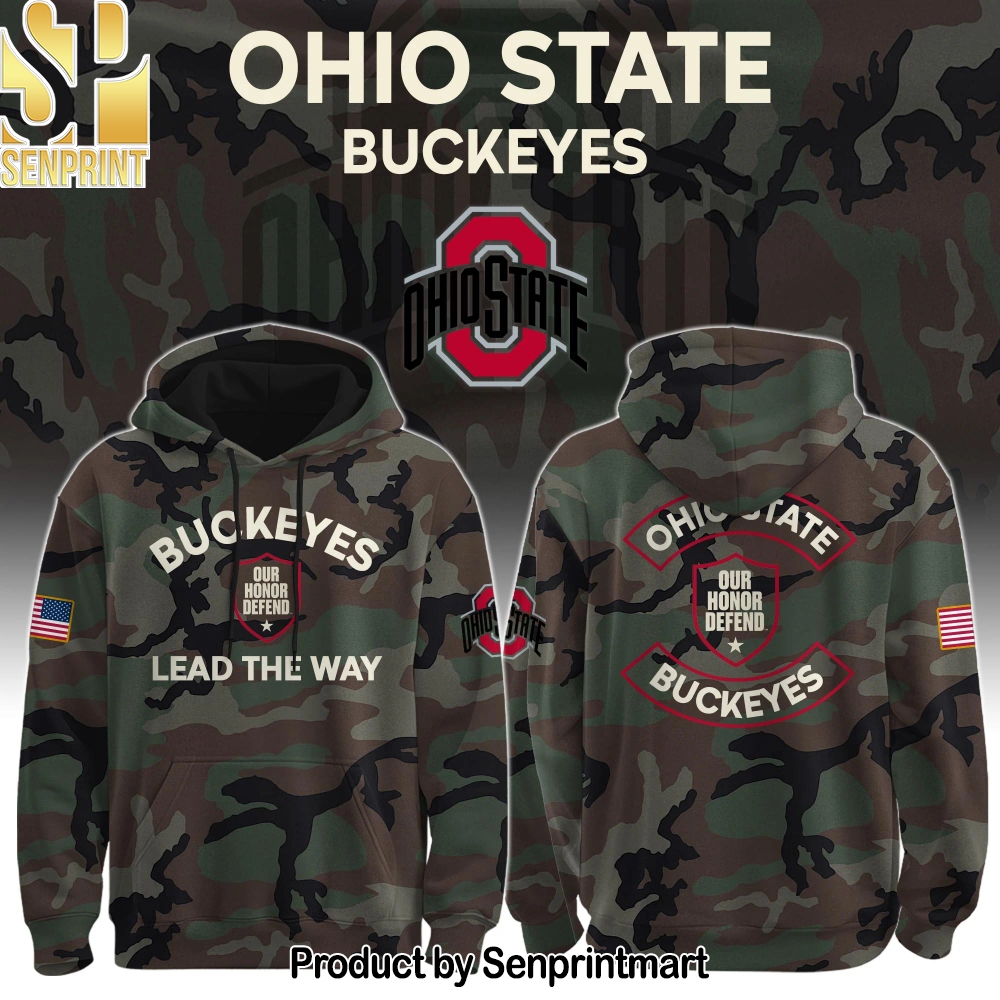 Ohio State Buckeyes _Lead The Way_ Camo Hoodie – Limited Edition, Selling Fast! – Sports Fan Outfit 4126