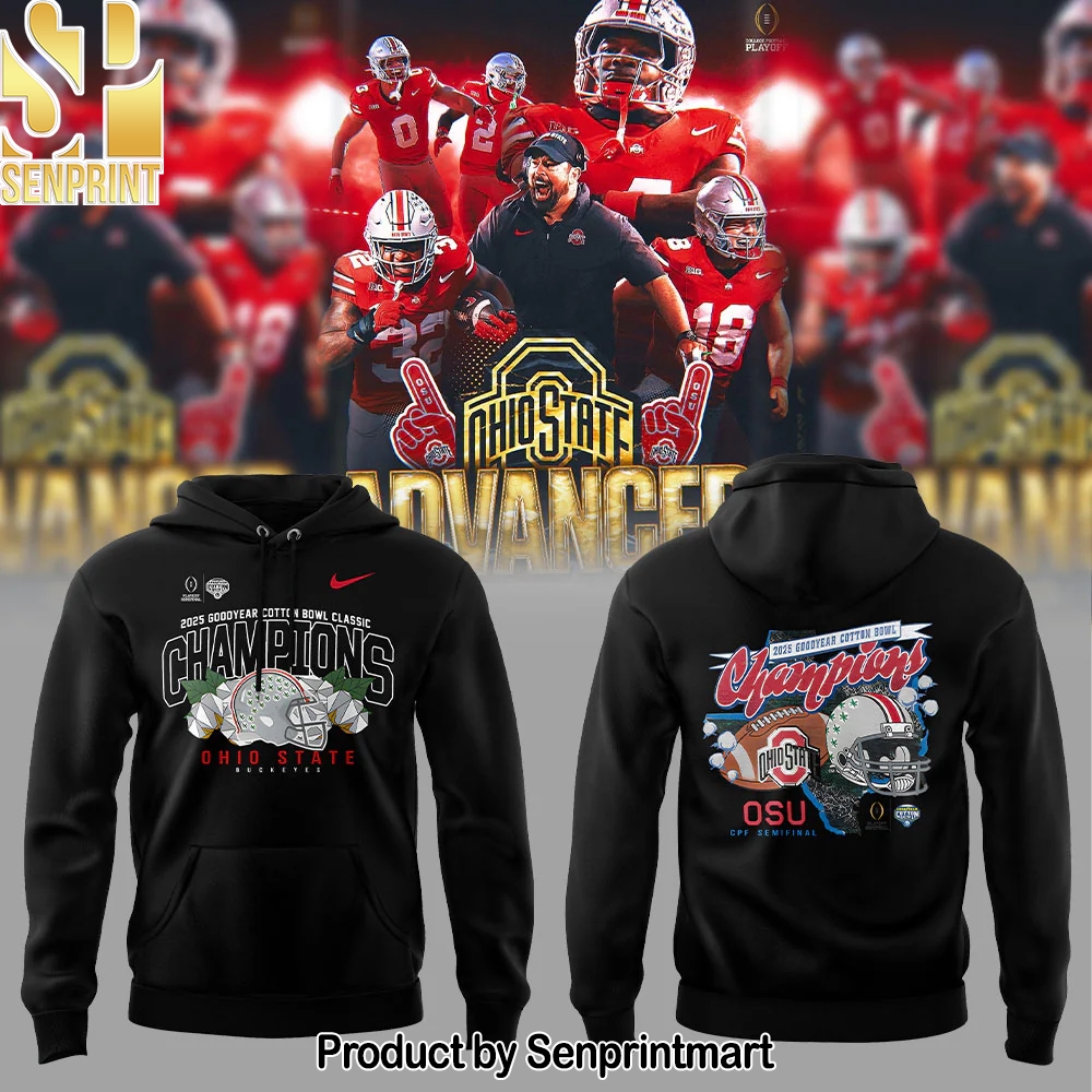 Ohio State Football ARE 2025 COTTON BOWL CHAMPIONS Black Hoodie – Sports Fan Outfit 3459