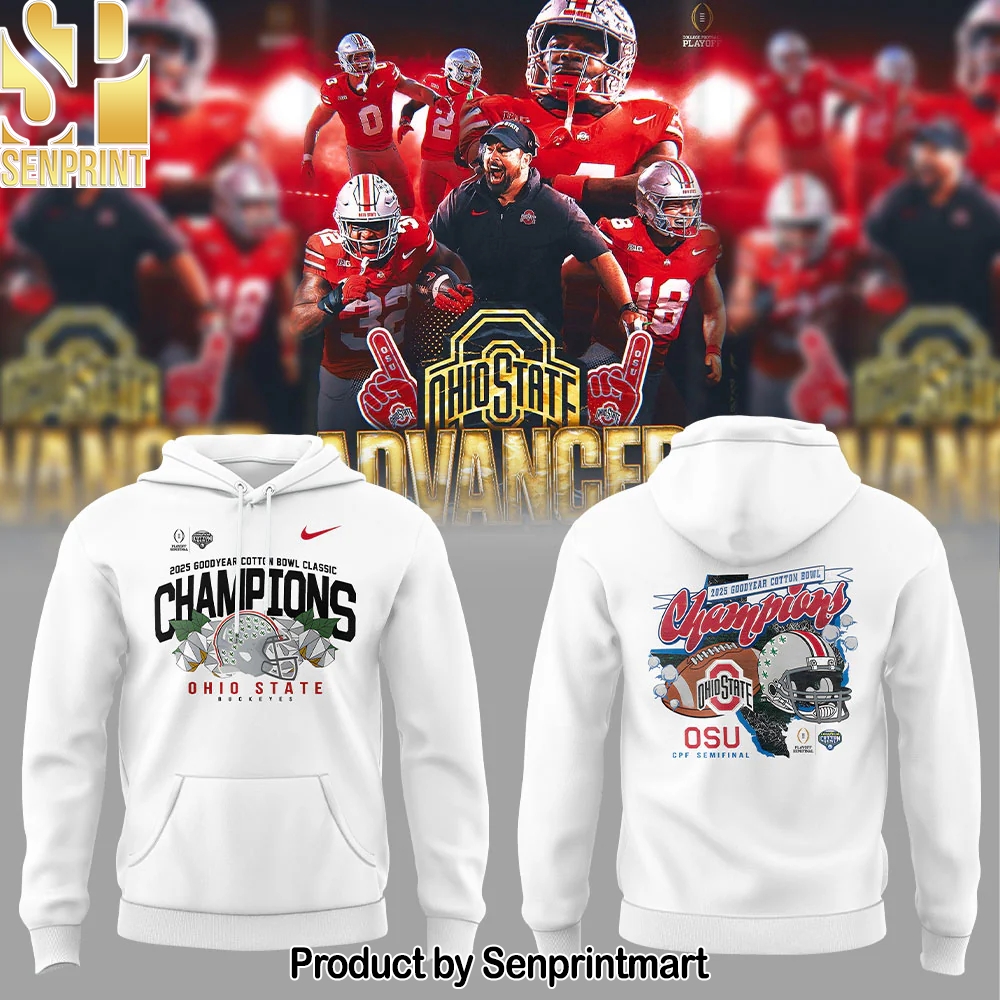 Ohio State Football ARE 2025 COTTON BOWL CHAMPIONS Whrite Hoodie – Sports Fan Outfit 4072