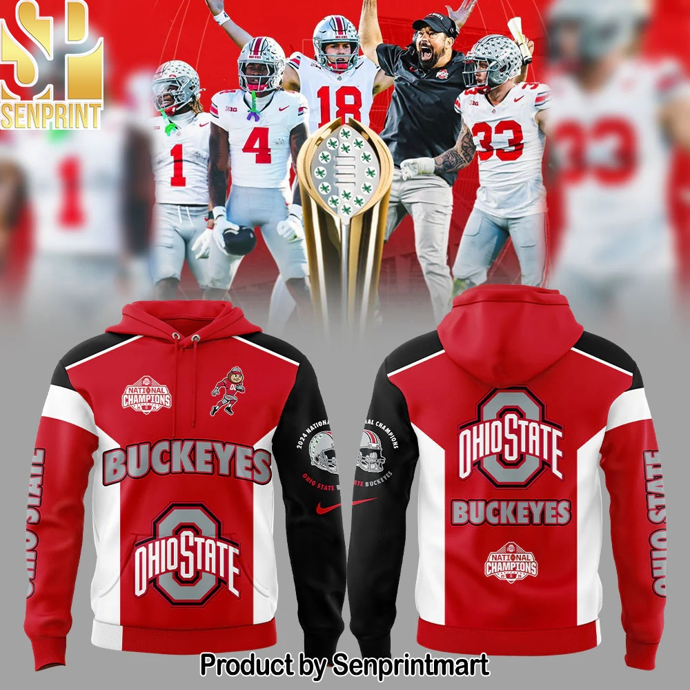 Ohio State Football College Football Playoff National Champions Smoke Red Black Hoodie – Sports Fan Outfit 4121