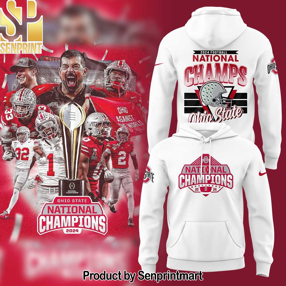 Ohio State Football College Football Playoff National Champions Whrite Hoodie – Sports Fan Outfit 3776