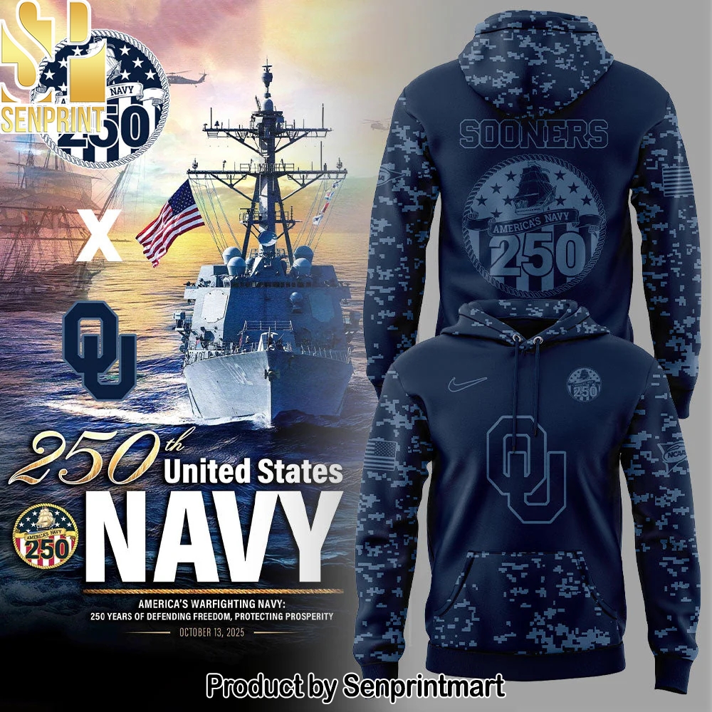 Oklahoma Football Navy 250th Celebration Hoodie – Sports Fan Outfit 2423