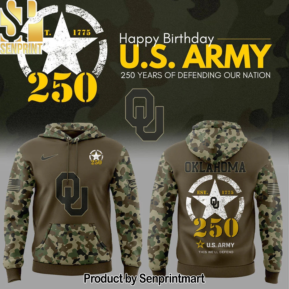 Oklahoma Football U.S. Army’s 250th Celebration Hoodie – Sports Fan Outfit 3122