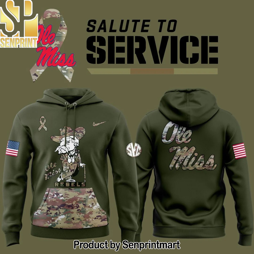 Ole Miss Football 2025 Military Appreciation Hoodie – Sports Fan Outfit 3305