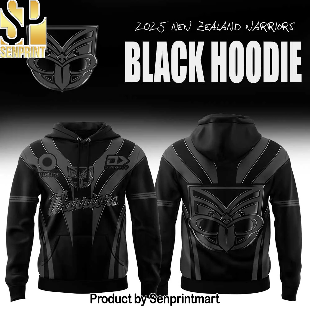 One NZ Warriors Back In Black Uniform Hoodie – Sports Fan Outfit 3769