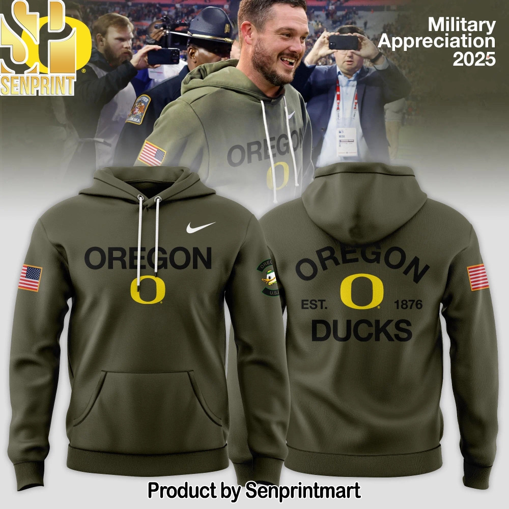 Oregon Ducks 2025 Military Appreciation Hoodie – Sports Fan Outfit 1284