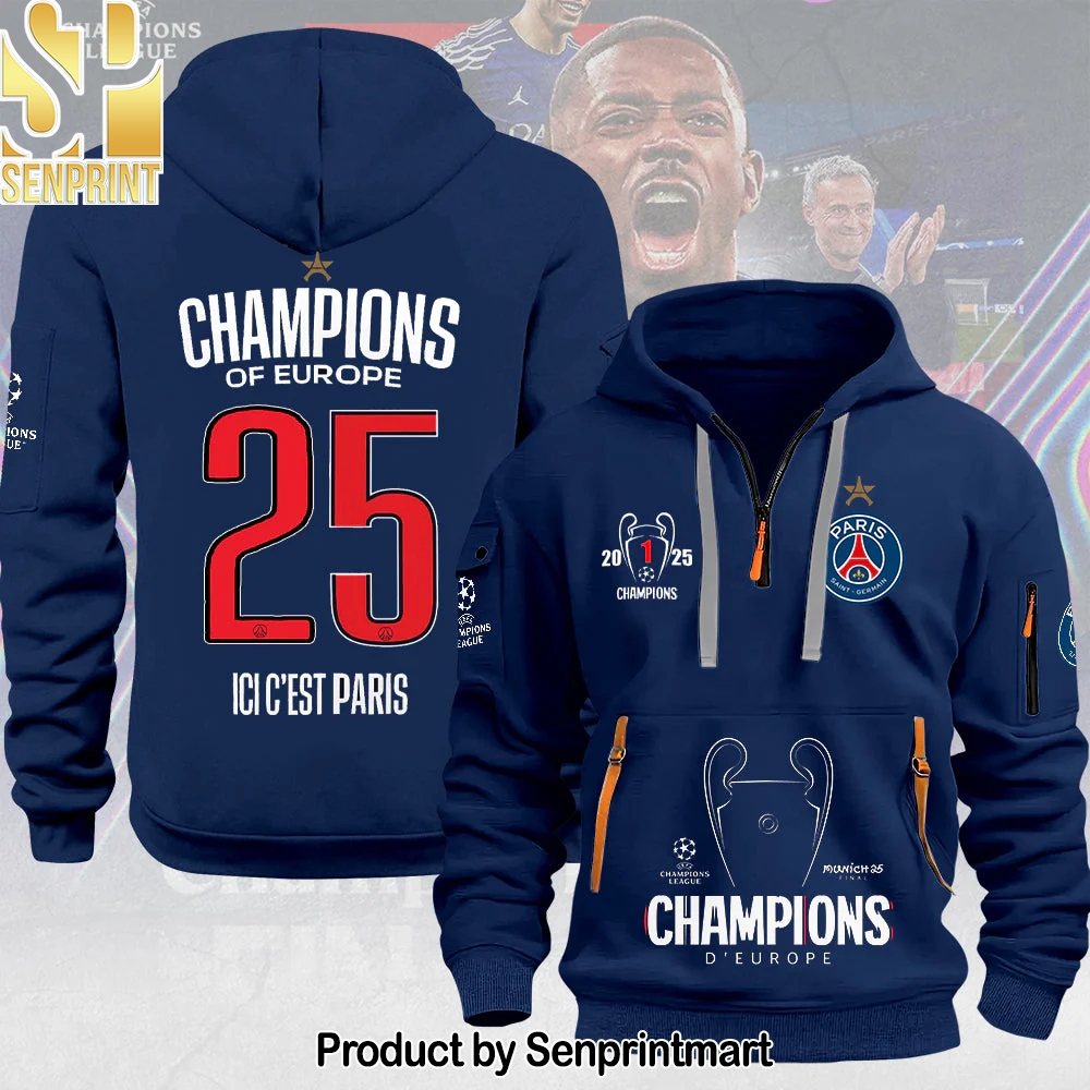 Paris Saint-Germain F.C Champions League Winner 2025 Half 3D Unisex Shirt – Sports Fan Outfit 3896