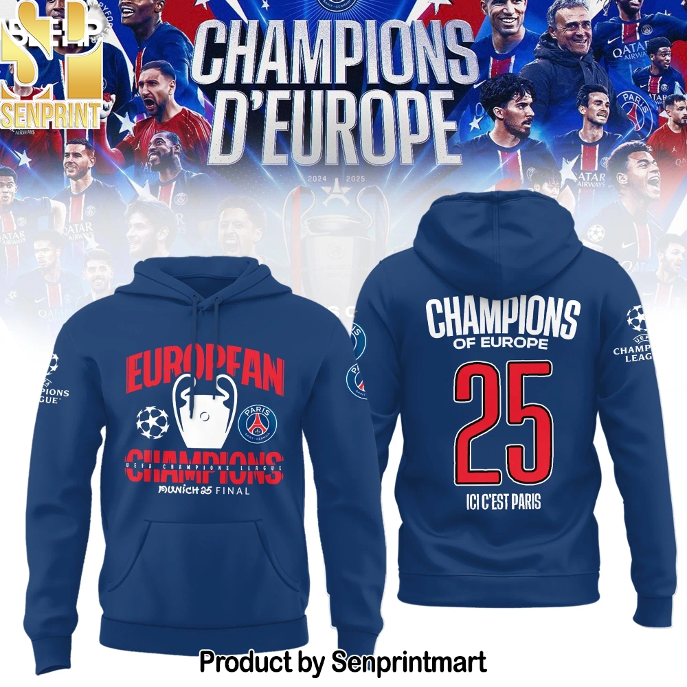 Paris Saint-Germain UEFA CHAMPIONS 2025 Hoodie – Sports Fan Outfit 2463