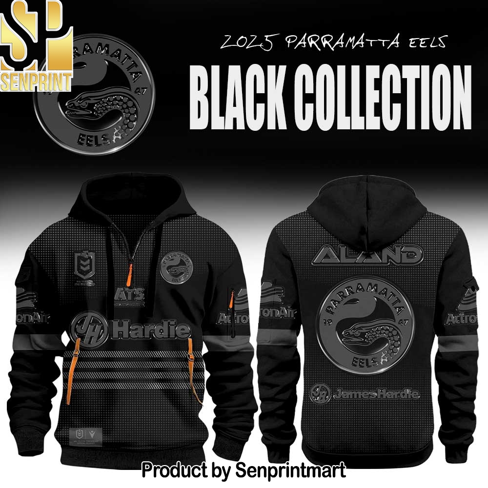 Parramatta Eels Back In Black Half 3D Unisex Shirt – Sports Fan Outfit 3334