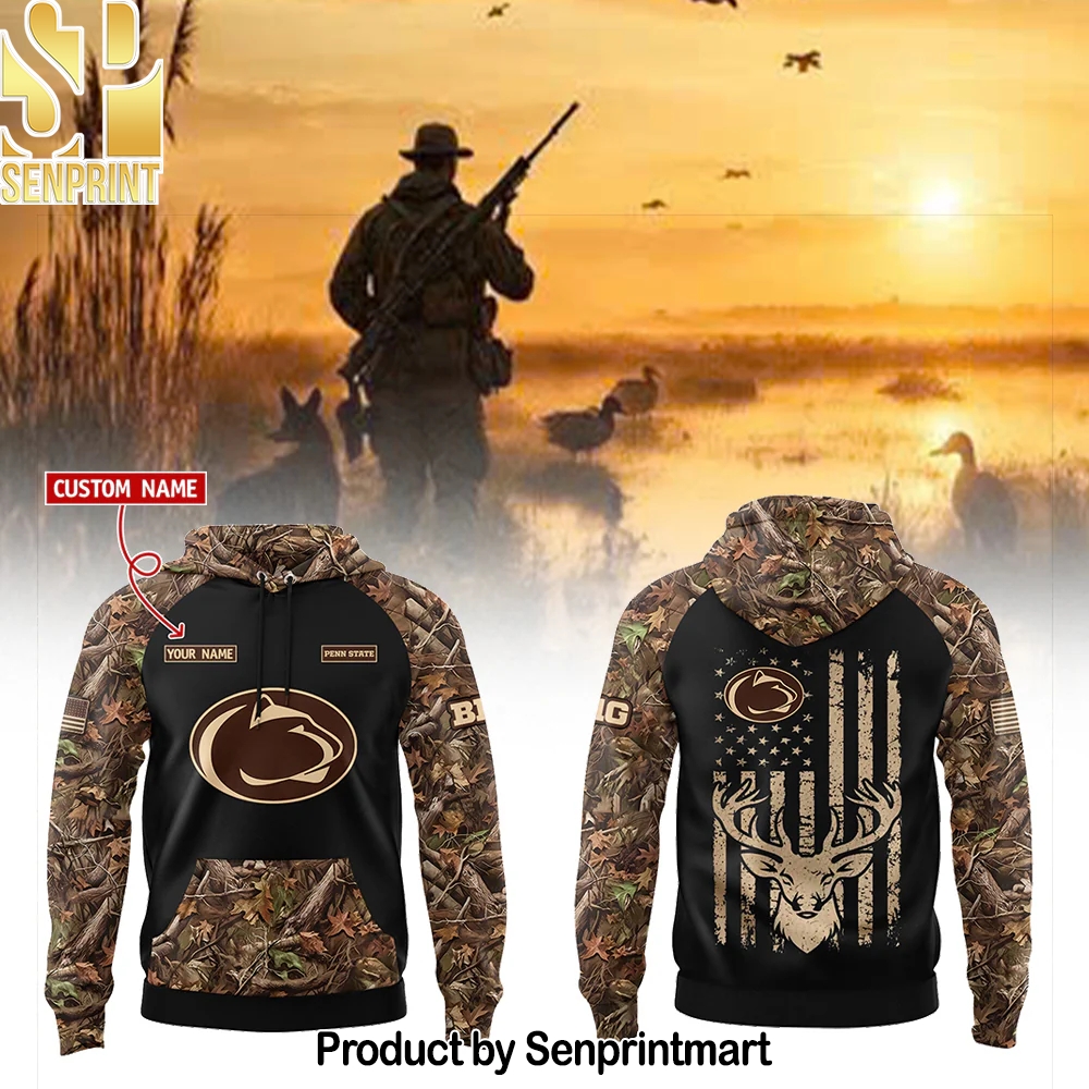 Penn State Football Camo Hunting Hoodie Custom Name 2024 – Sports Fan Outfit 4024