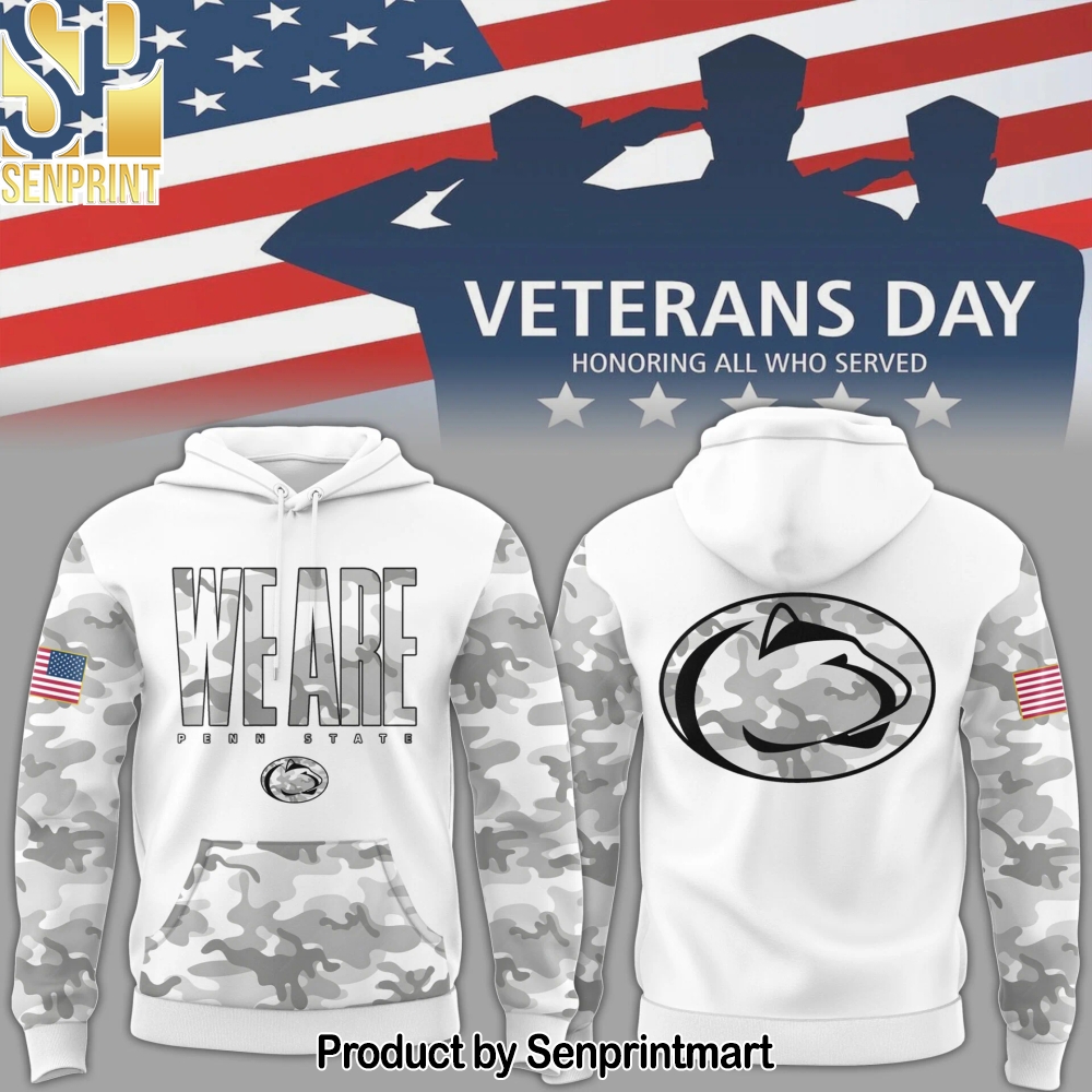 Penn State Nittany NCAA Big10 2024 Limited Veterans White Camo Hoodie – Sports Fan Outfit 3958