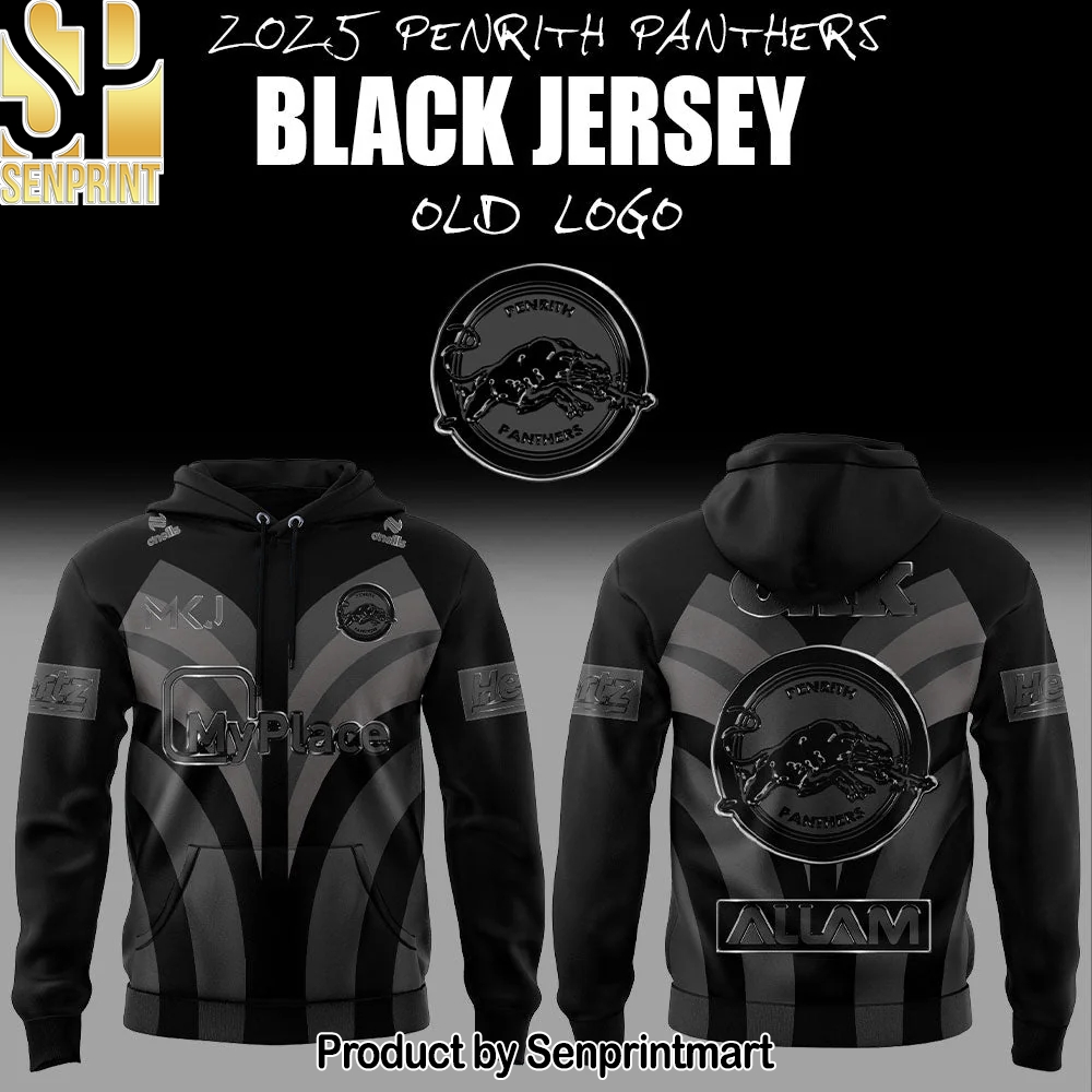 Penrith Panthers Back In Black Old Logo Hoodie – Sports Fan Outfit 3080