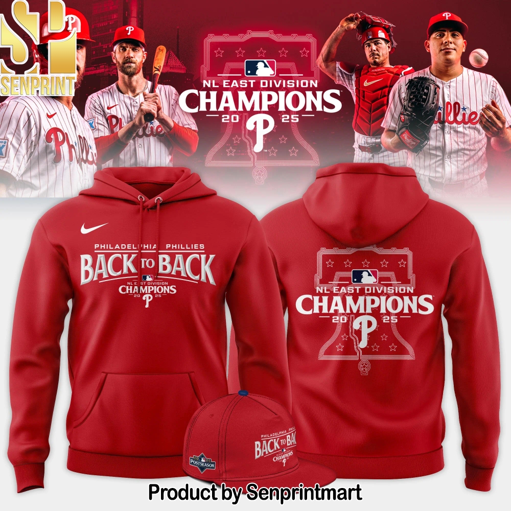 Philadelphia Phillies BACK-TO-BACK NL EAST CHAMPIONS Hoodie – Sports Fan Outfit 2127