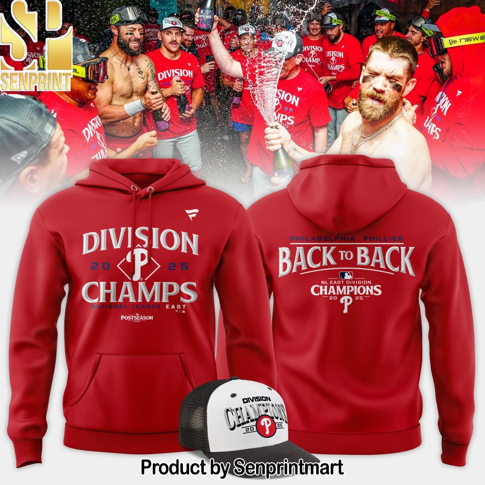 Philadelphia Phillies BACK-TO-BACK NL EAST CHAMPIONS Hoodie – Sports Fan Outfit 2975