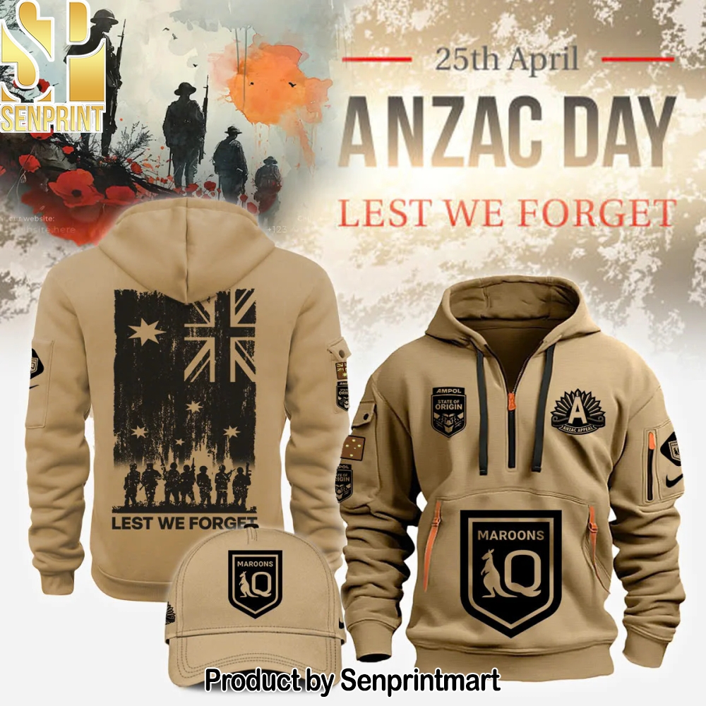 Queensland Maroons anzac 2025 NEW Half 3D Unisex Shirt – Sports Fan Outfit 2892