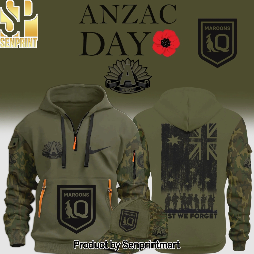 Queensland Maroons anzac 2025 NEW Half 3D Unisex Shirt – Sports Fan Outfit 3295